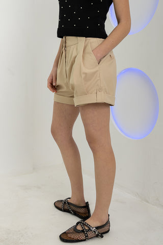 Right On Time Pleated Shorts • Taupe