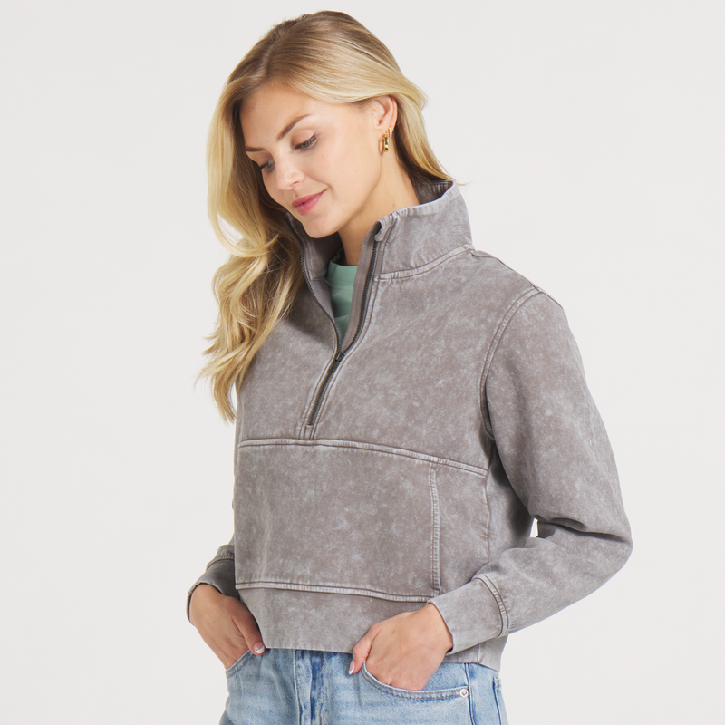 SEAWASH Half Zip Active Pullover • Midnight Gray