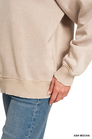 Leighton Acid Wash Fleece Sweatshirt • Ash Mocha