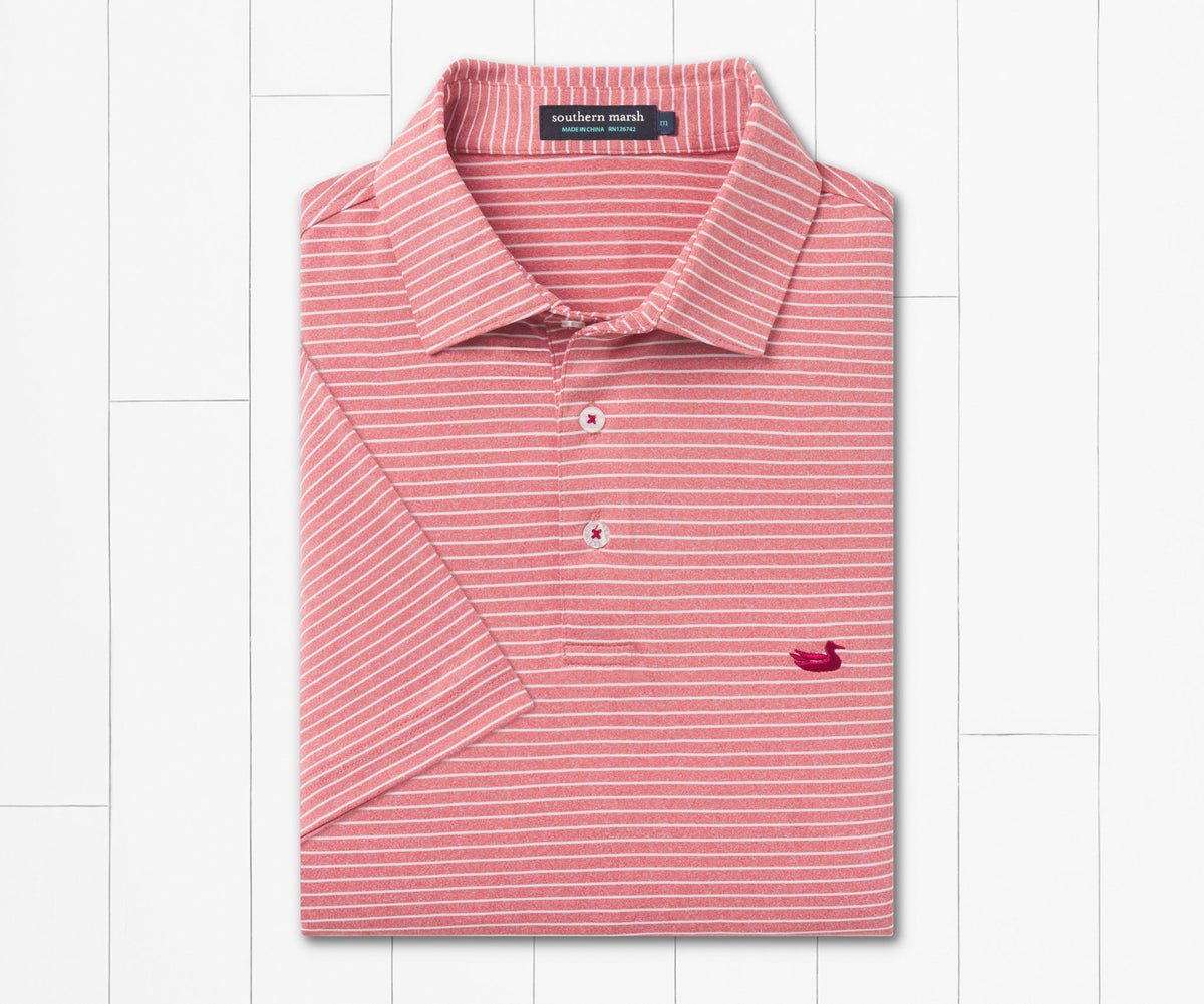 Biloxi Heather Performance Polo • Crimson