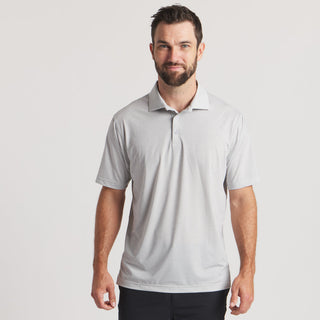Cork Grid Performance Polo | Light Gray