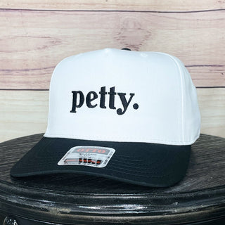 Petty 5 Panel Mid Profile Baseball Cap • White