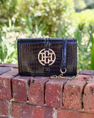 Cecilia Circle Logo Handbag • Black EC