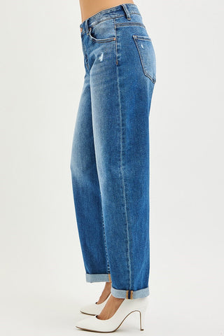 Fleetwood Mid-Rise Barrel Jeans • Dark