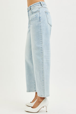 Roxie High Rise Crop Barrel Jeans • Light Wash
