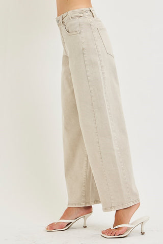 Slouchy Cropped Barrel Jeans • Almond