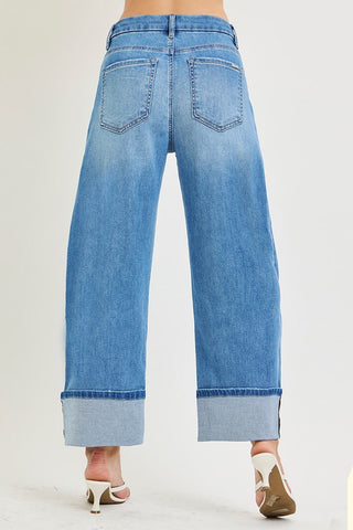 Prue Crop Barrel Cuffed Jeans • Medium