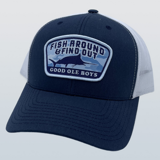 Good Ole Boys Fish Around Marlin Patch Hat • Navy & White