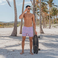 Pink Sharks Swim Trunks