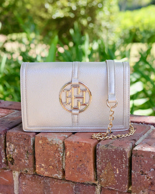Cecilia Circle Logo Handbag • Pearl