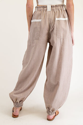 Striped Drawstring Jogger Pants • Coco