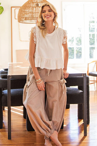 Striped Drawstring Jogger Pants • Coco