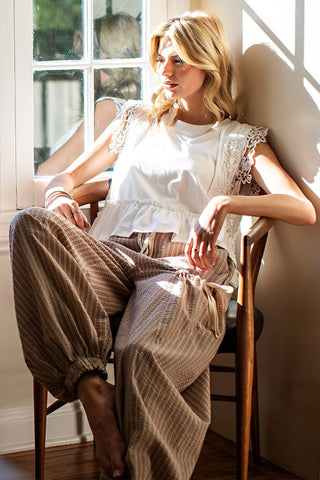 Striped Drawstring Jogger Pants • Coco