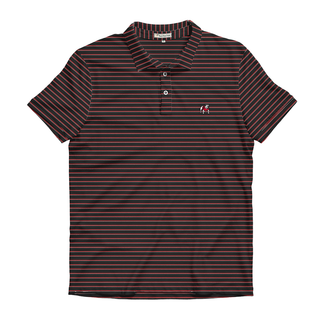 UGA Standing Dawg Black, White, & Red Poplar Performance Polo
