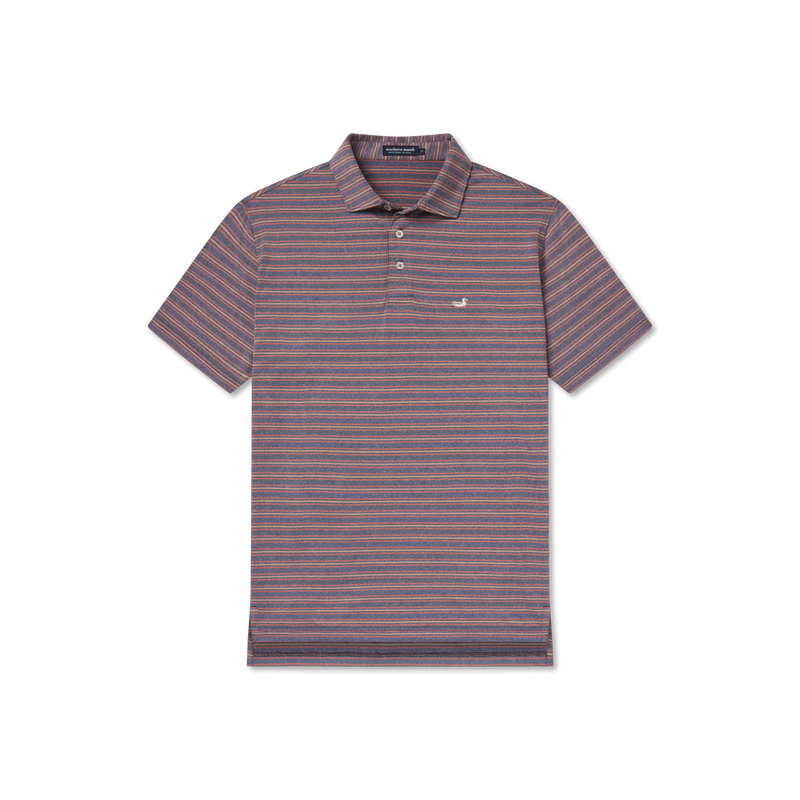 Maybourne Featherlight Stripe Polo • Navy + Red