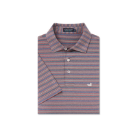 Maybourne Featherlight Stripe Polo • Navy + Red