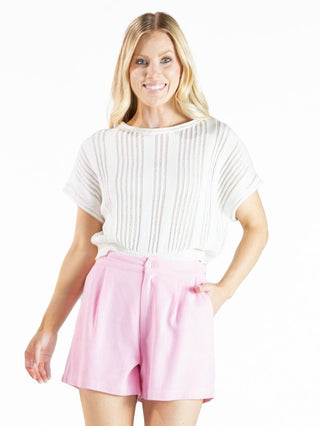 Drop Shoulder Sweater Top • Pearl