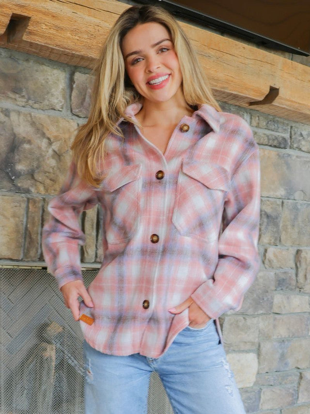 Simply Shacket Jacket • Tan Plaid