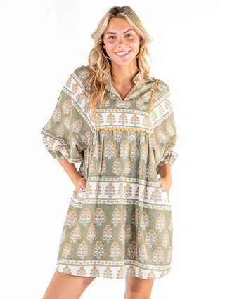 Maeve Scallop Dress • Floral Green