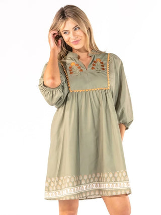 Maeve Scallop Dress • Sage Green