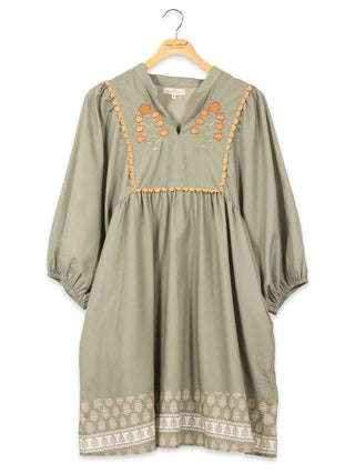 Maeve Scallop Dress • Sage Green