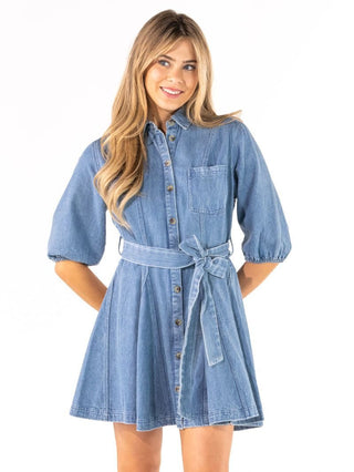 Western Button-Up Dress • Denim