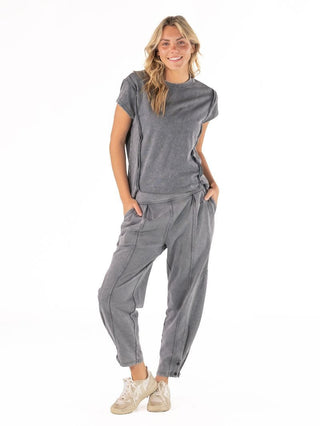 Mineral Wash Balloon Pants • Black