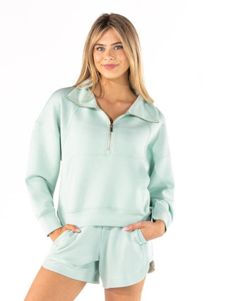 Cozy Days Quarter Zip Pullover • Harbor