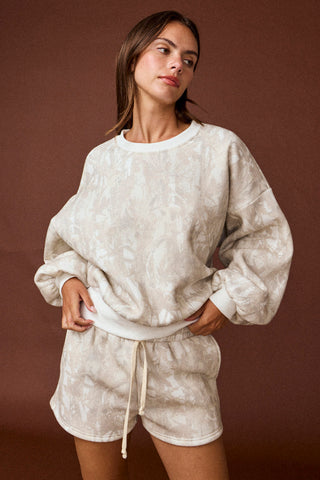 Woodland Camo Crewneck & Shorts Set