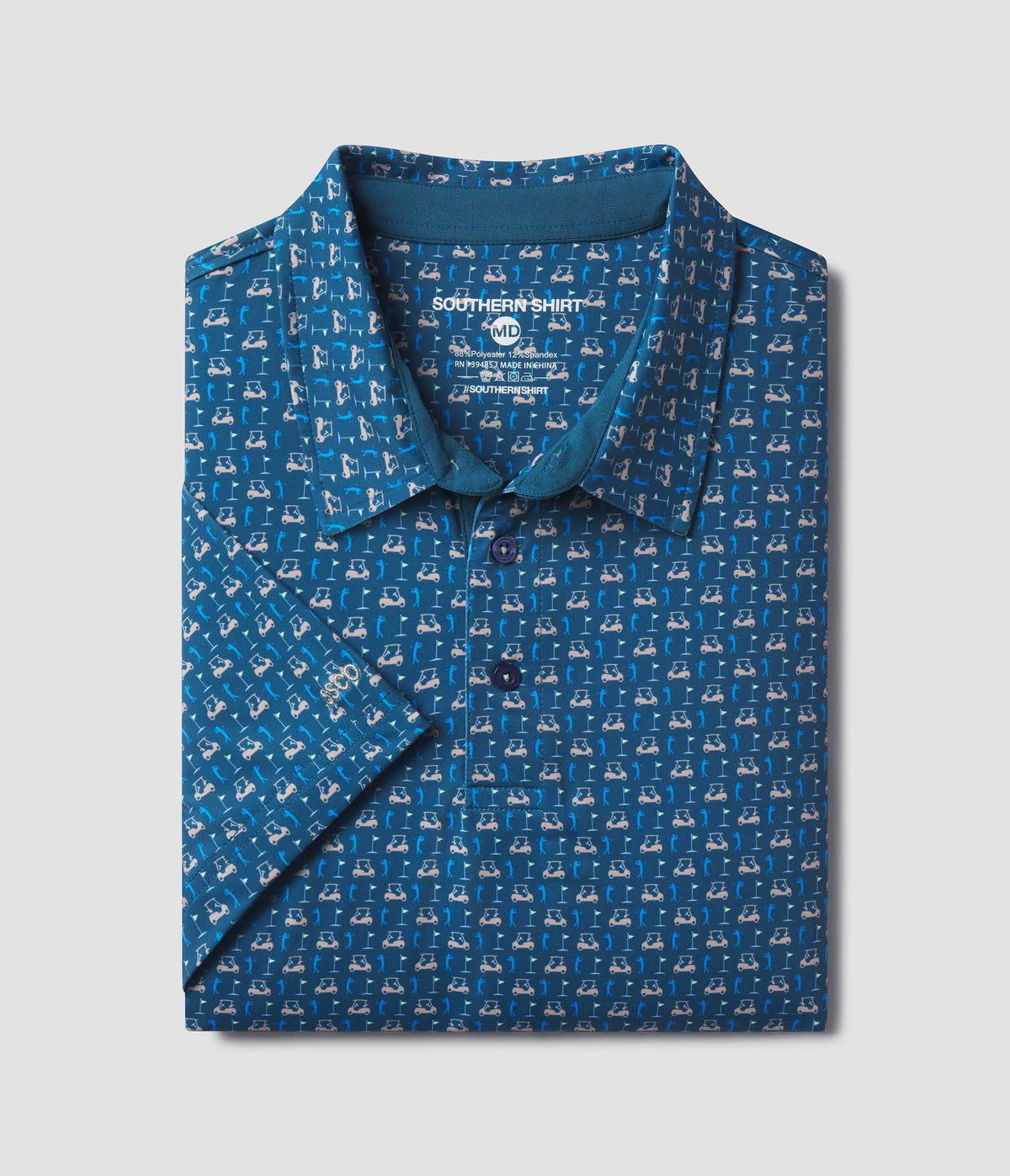 Youth Printed Polo • Blue Fusion