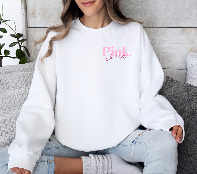 Pink Addict Sweatshirt • White