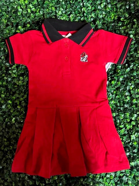 Girl's Georgia Polo Dress • Red + Black