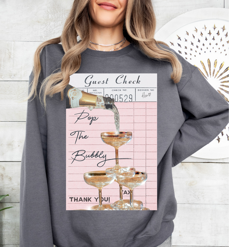 Pop The Bubbly Sweatshirt • Charcoal