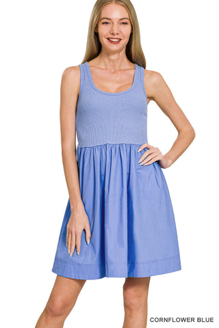 Presley Mini Pocket Dress • Cornflower