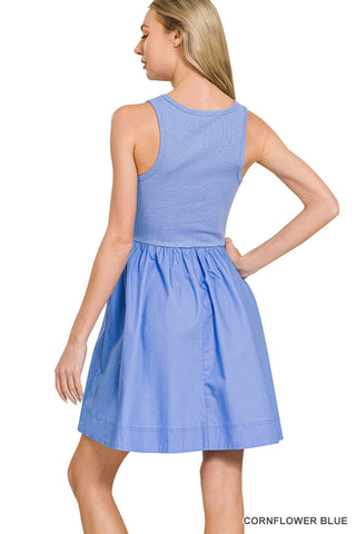 Presley Mini Pocket Dress • Cornflower
