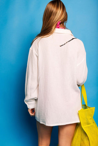 White Fishing Pole with Hooked Fish Dress