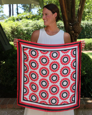 Lucy Floral Scarf Medium • Red & Black