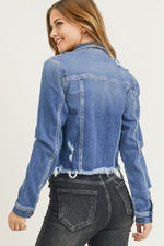 Lauri Distressed Vintage Frayed Hem Jacket • Medium