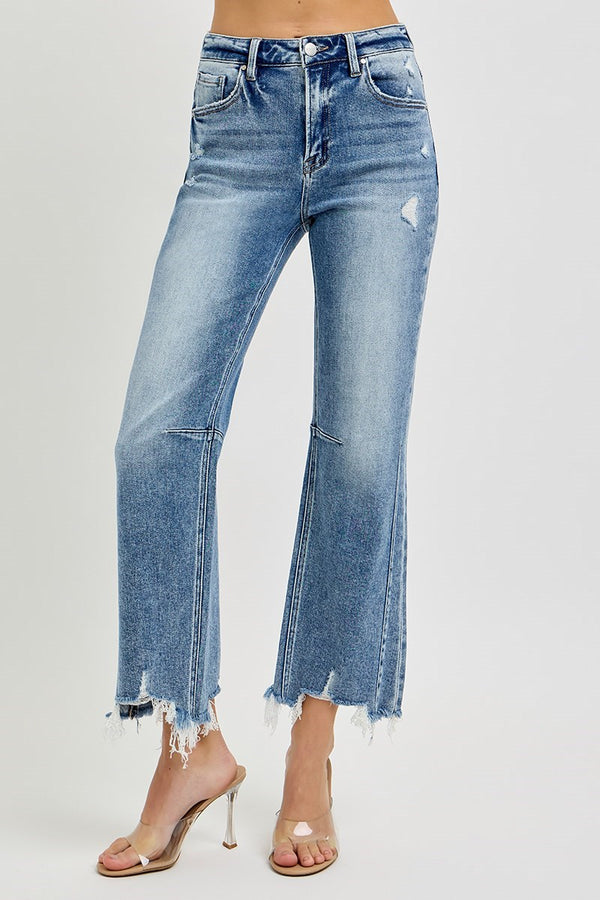 Ava High Rise Crop Straight Hem Jean • Medium