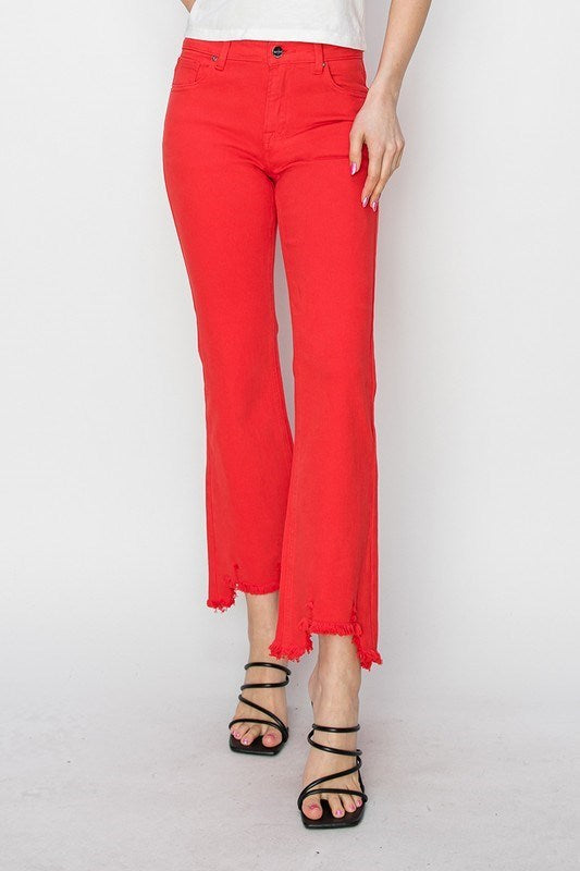 Kaprina Mid Rise Straight Step Hem Pants • Fiesta