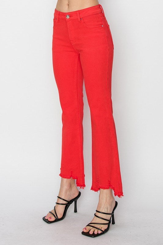 Kaprina Mid Rise Straight Step Hem Pants • Fiesta