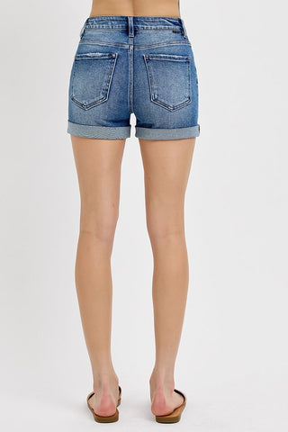 Janine High Rise Rolled Shorts • Dark