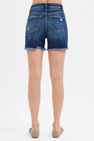 Haley High Rise Distressed Shorts • Dark