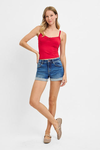 Brooke Low Rise Cuffed Shorts • Dark