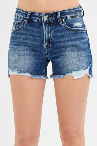 Regan Low Rise Pikaboo Lining Shorts • Dark Wash