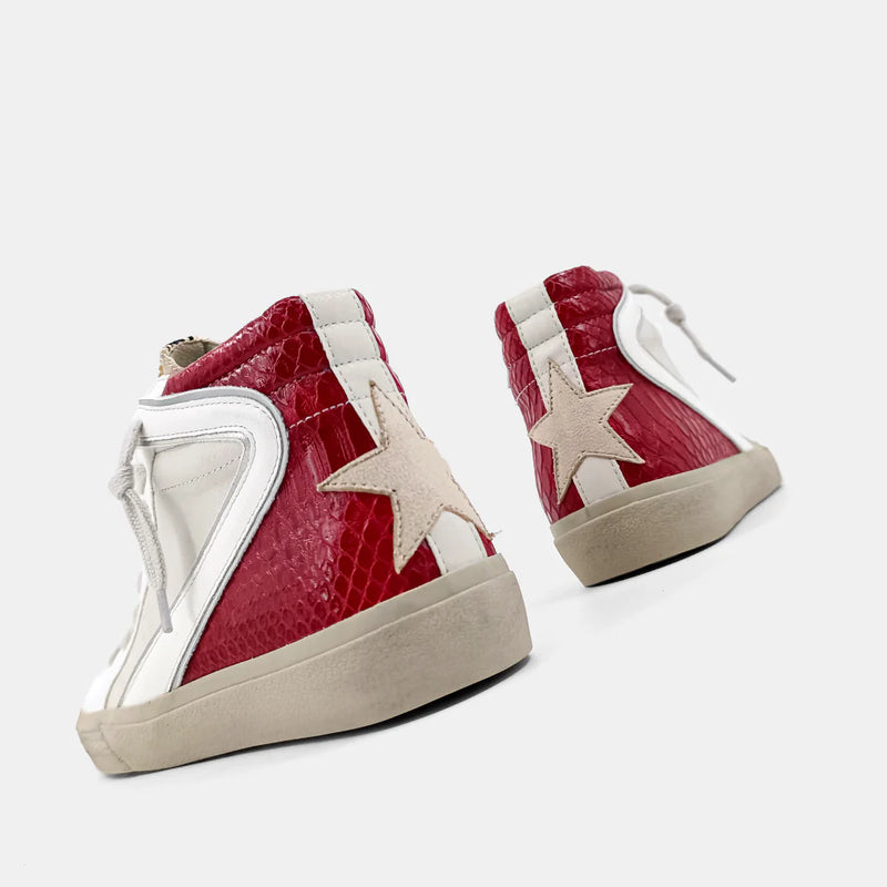 Rooney High Top Sneakers • Red Snake