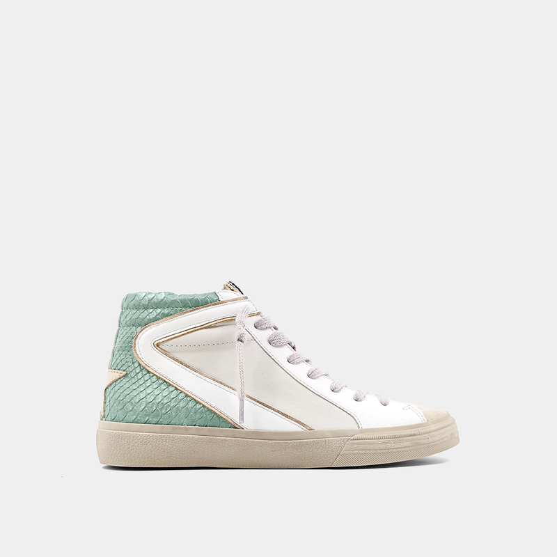 Rooney High Top Sneakers • Mint Snake