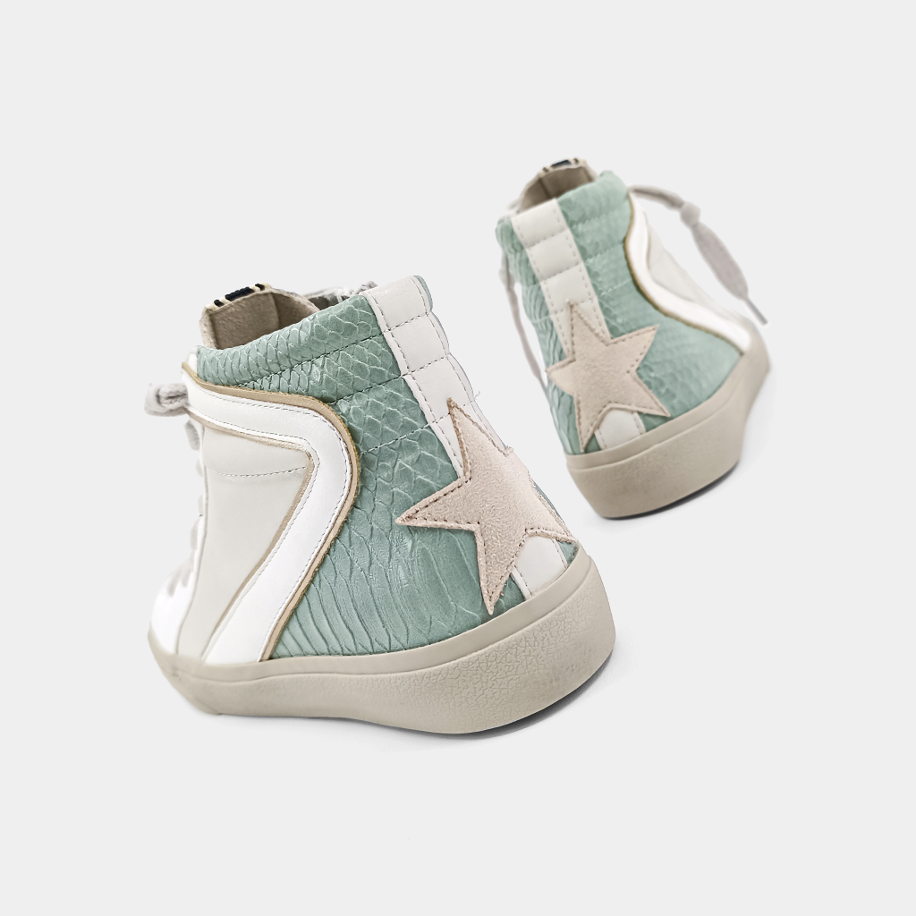 Rooney High Top Sneakers • Mint Snake