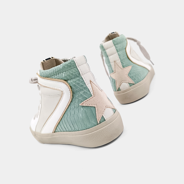 Rooney High Top Sneakers • Mint Snake