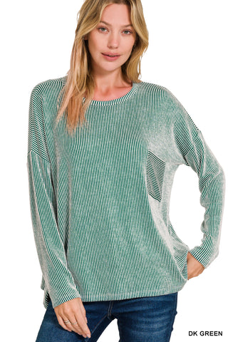 Illiana Oversize Long Sleeve Top • Striped